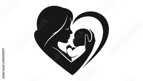 A mother and child in a heart