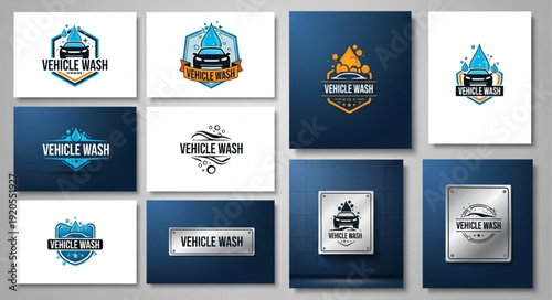 Collection of Car Wash Logos and Emblems.