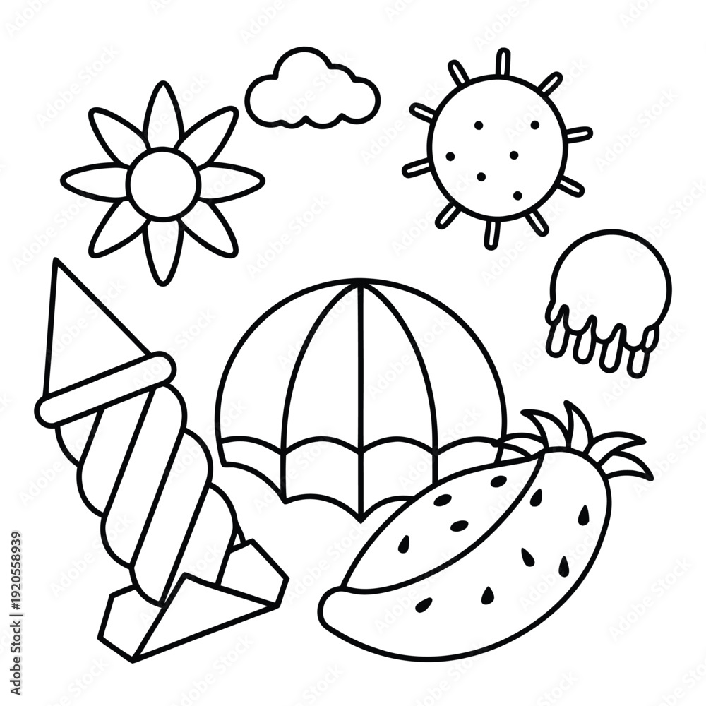 Fototapeta premium Quick & Easy Summer Coloring Fun