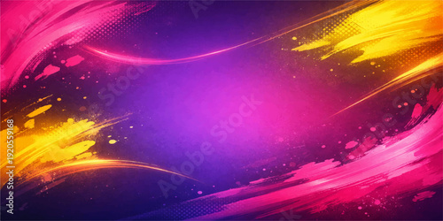 Abstract vector background with purple and blue glowing stars featuring a bright light texture and dark colorful space for text
