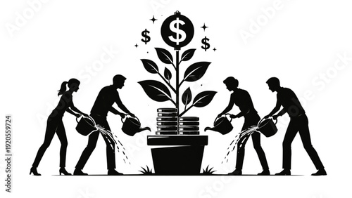 Team Growing Financial Investment Concept