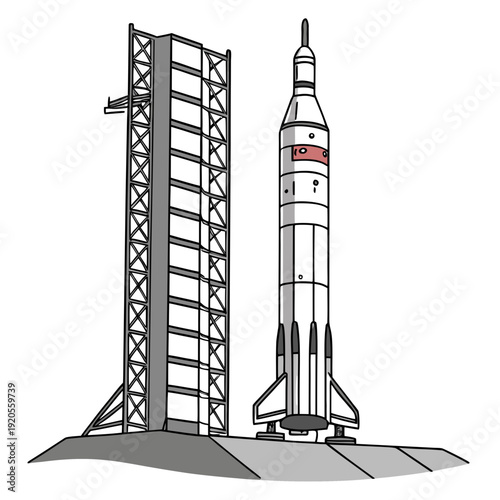 Of a rocket on a launchpad space exploration spacecraft