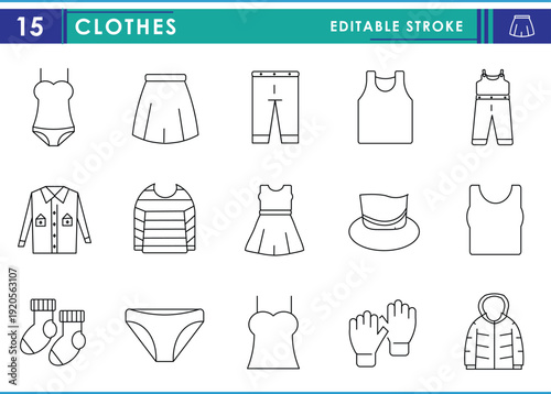 Clothes Line Icons Set