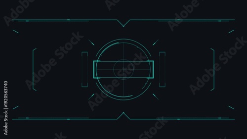 Blue hud futuristic interface digital target ui sci-fi suitable for technology presentations, gaming overlays, and science fiction media projects.