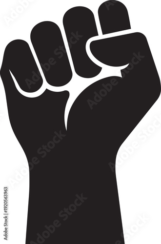 Raised fist icon representing protest, power, strength, and solidarity