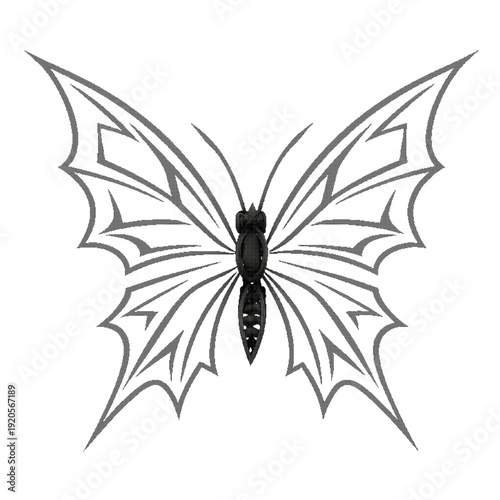 Gothic Tribal Butterfly Design Dark Abstract Symbol