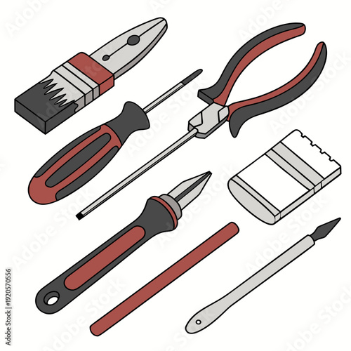 Ultra realistic of home improvement tools screwdrivers