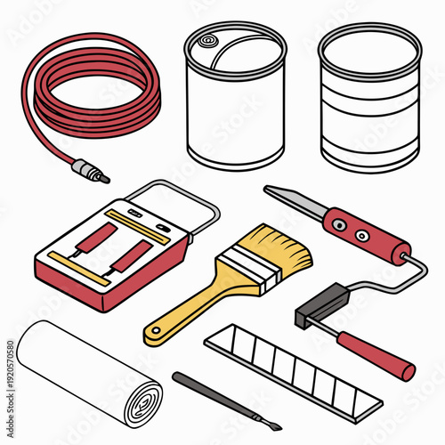 Assorted household painting tools and supplies household supplies