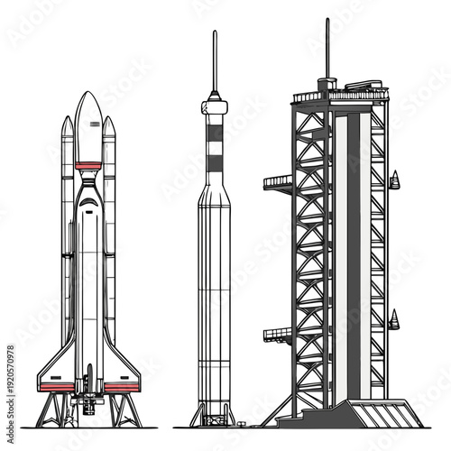 Ultra realistic depiction of space launch a rocket