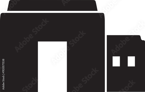 Building silhouette illustration for simple architecture and design vector art