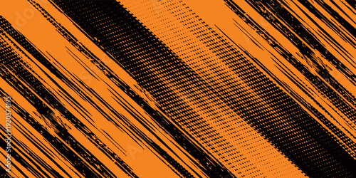 orange black brush Car sticker wrap pattern banner abstract sporty lines black orange color combination grunge brush modern pattern racing motorsport design.vector illustration. eps 10