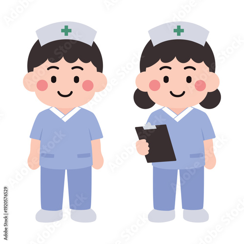 Cute Nurse Character Illustration