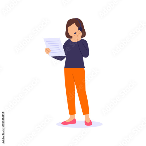 Cold Calling, reaching potential clients for sales, Flat vector character illustration