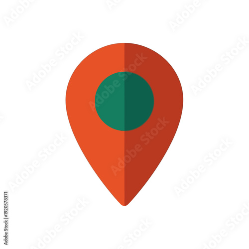 Free Download Red location pin icon with a central dark green circle on white - GFXLoad