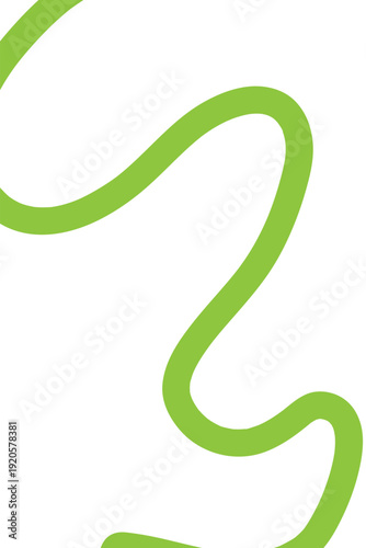 A green squiggly line on a white background