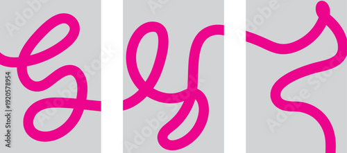 Vibrant pink squiggles on grey background