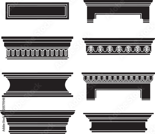 Classic Black and White Frame and Border Elements Set