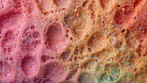 Colorful Sponge With Texture and Bubbles in Close View During Daylight Hours