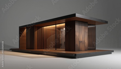 Modern Wooden House Design With Large Glass Windows in a Minimal Setting