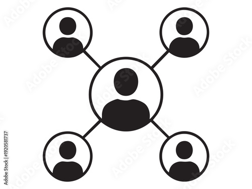  Centralized Team Network and Leadership Hierarchy Icon