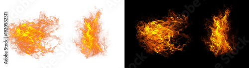 Foto PNG image of Realistic Fire Flames on Black and transparent background