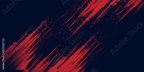 Red halftone dots blue color pattern gradient grunge texture background. Dot pop art comic sport style vector illustration. Eps10