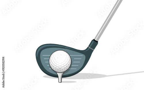 A 3D rendered illustration of a golf club and ball against a white background.  (1)_traced