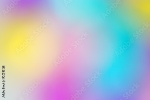 Abstract gradient background  blur defocused grainy blue pink purple yellow pastel colors. Spring, summer, easter, fashion backdrop design template. Space for text
