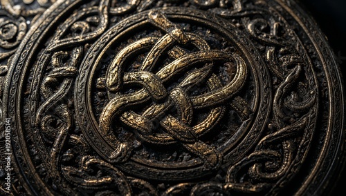 Handmade Metalwork With Intricate Knot Design in a Close-Up View Showing Deta...