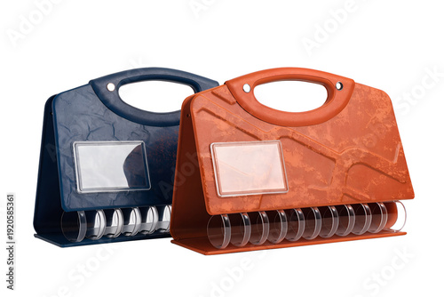 Two portable storage cases with clear front windows, perfect for organizing and transporting small items like craft supplies, hardware, or fishing lures, designed for easy access and visibility