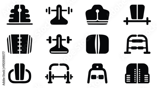 Modern fitness icons for gym and workout routines