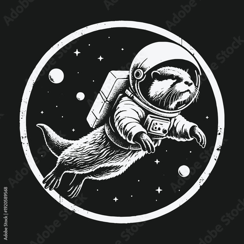 Otter Astronaut Floating in Space: A Whimsical Adventure.