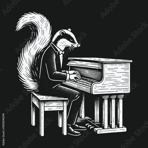 Squirrel Pianist in Concert: A Whimsical Musical Performance.