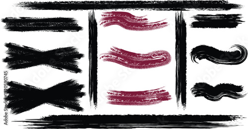 Abstract makeup design with lipstick and eyeliner