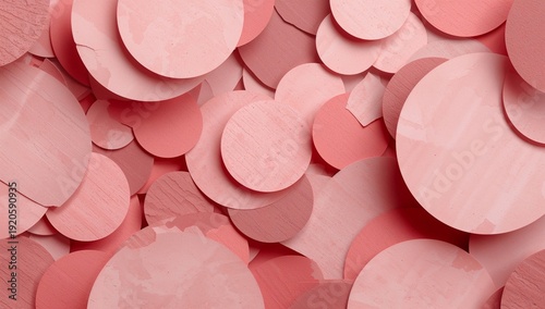 Colorful Circles Made of Paper Arranged on a Surface for Decoration and Craft...