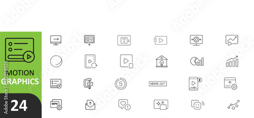 Motion graphics icons set