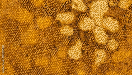 Bees Create Honeycomb in a Hive During a Sunny Afternoon in a Garden Setting
