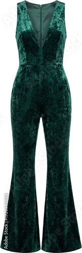 Wallpaper Mural Crushed velvet jumpsuit with a plunging neckline and bell bottoms Torontodigital.ca