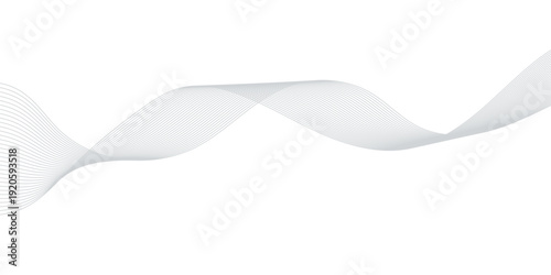 Abstract white background with smooth, flowing, curved lines and soft shadows