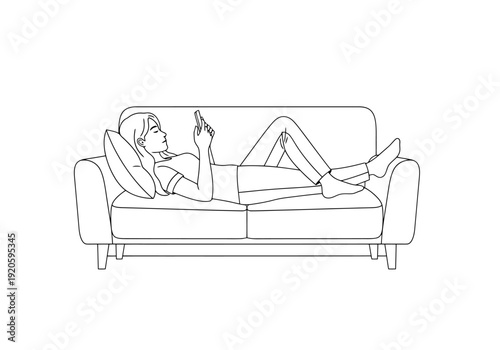 Person Relaxation Mobile Device Couch Living Room Casual Comfort Connection Digital Device Technology Leisure Time Home Interior Sofa Cushion Indoors