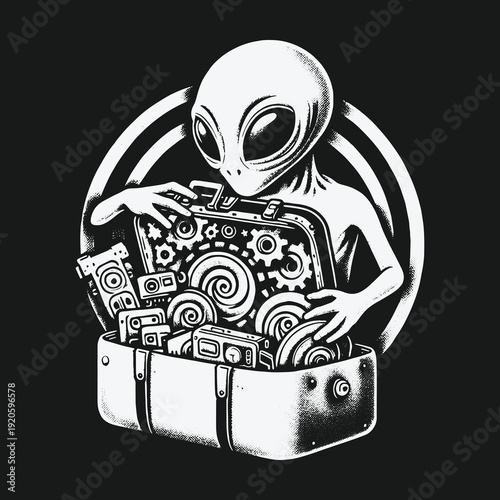 Aliens Steampunk Souvenir Collection: A Cosmic Travelers Treasure Trove.