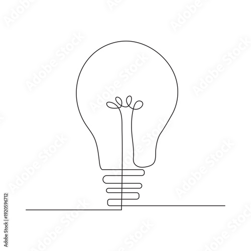 Earth hour continuous one single line art and isolated outline vector design.