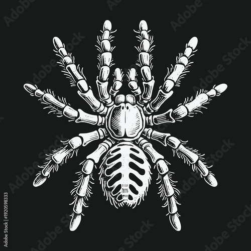 Detailed Spider Illustration: Arachnid Art for Halloween and Horror Themes.