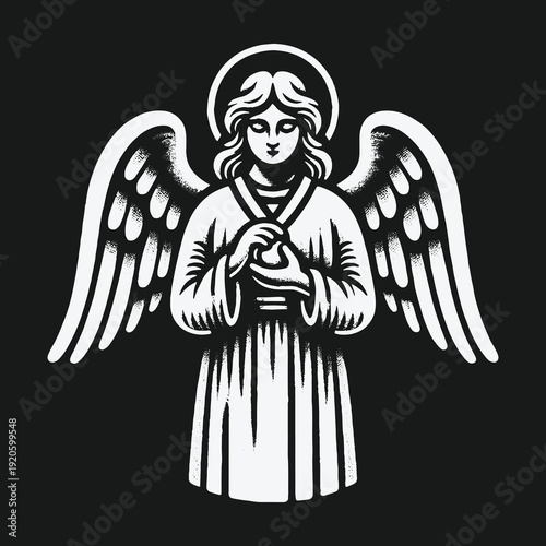 Serene Angel Illustration: A Symbol of Hope and Guidance.