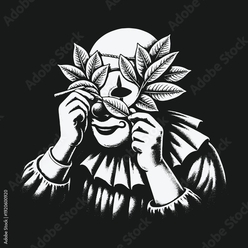 Clown with Laurel Wreath: A Study in Contrast and Emotion.