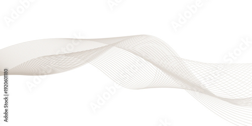  Abstract grey wave lines on transparent background,  wave line flowing on transparent representing movement, black and white wavy stripes or lines design.