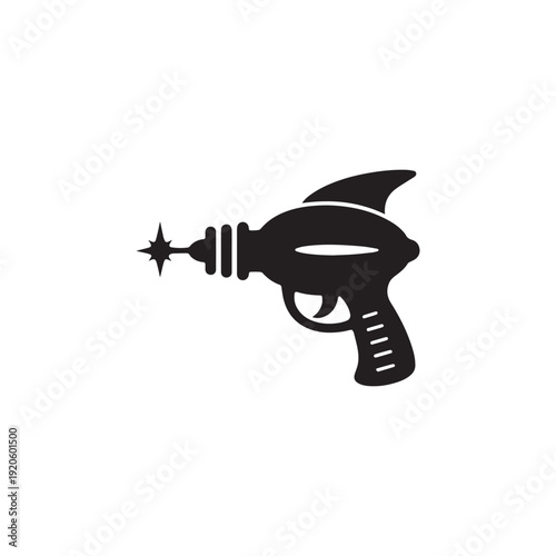 Alien gun laser pistol icon silhouette vector design art illustration.