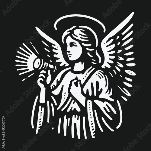 Angel with Megaphone: A Symbol of Divine Communication and Guidance.