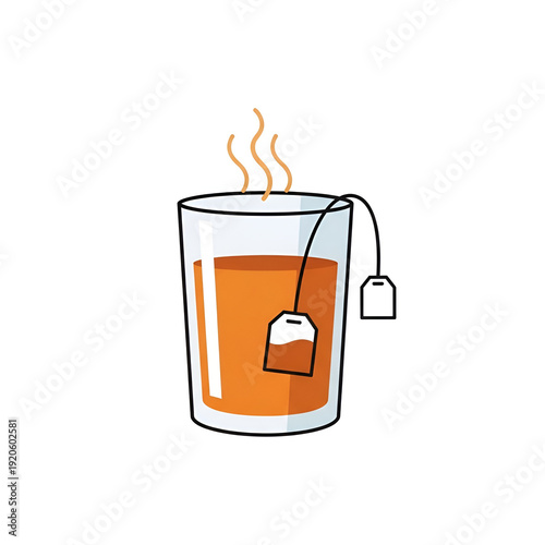 Steaming Cup of Tea Illustration.