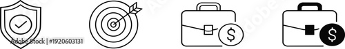 Business security and finance icons